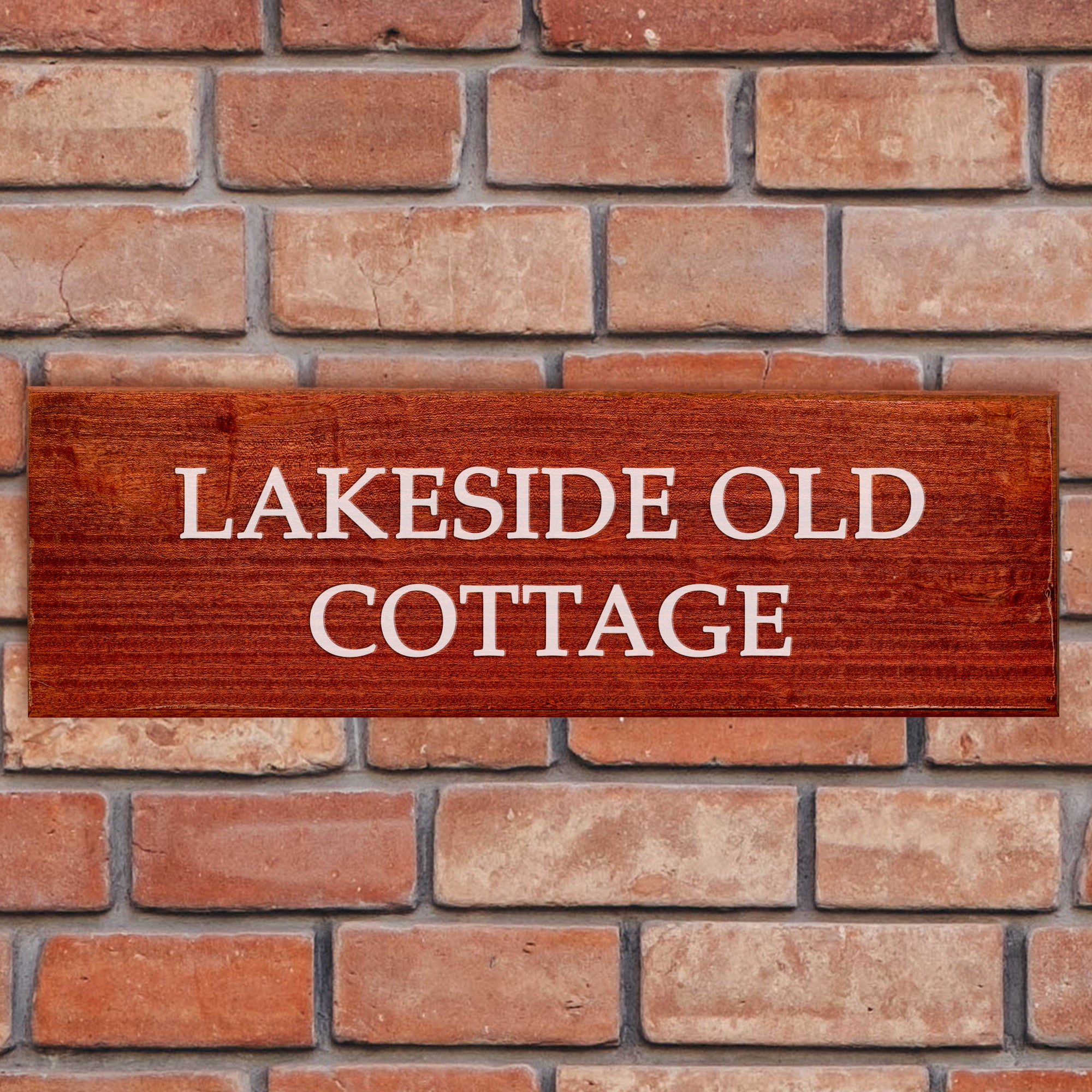 Sapele Engraved Long House Sign