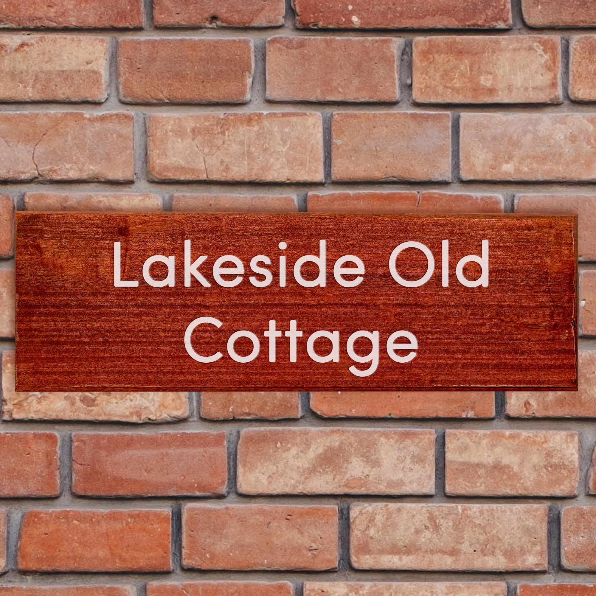 Sapele Engraved Long House Sign